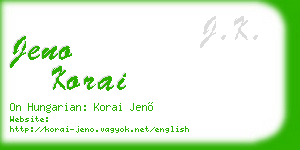 jeno korai business card