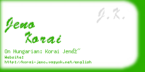 jeno korai business card